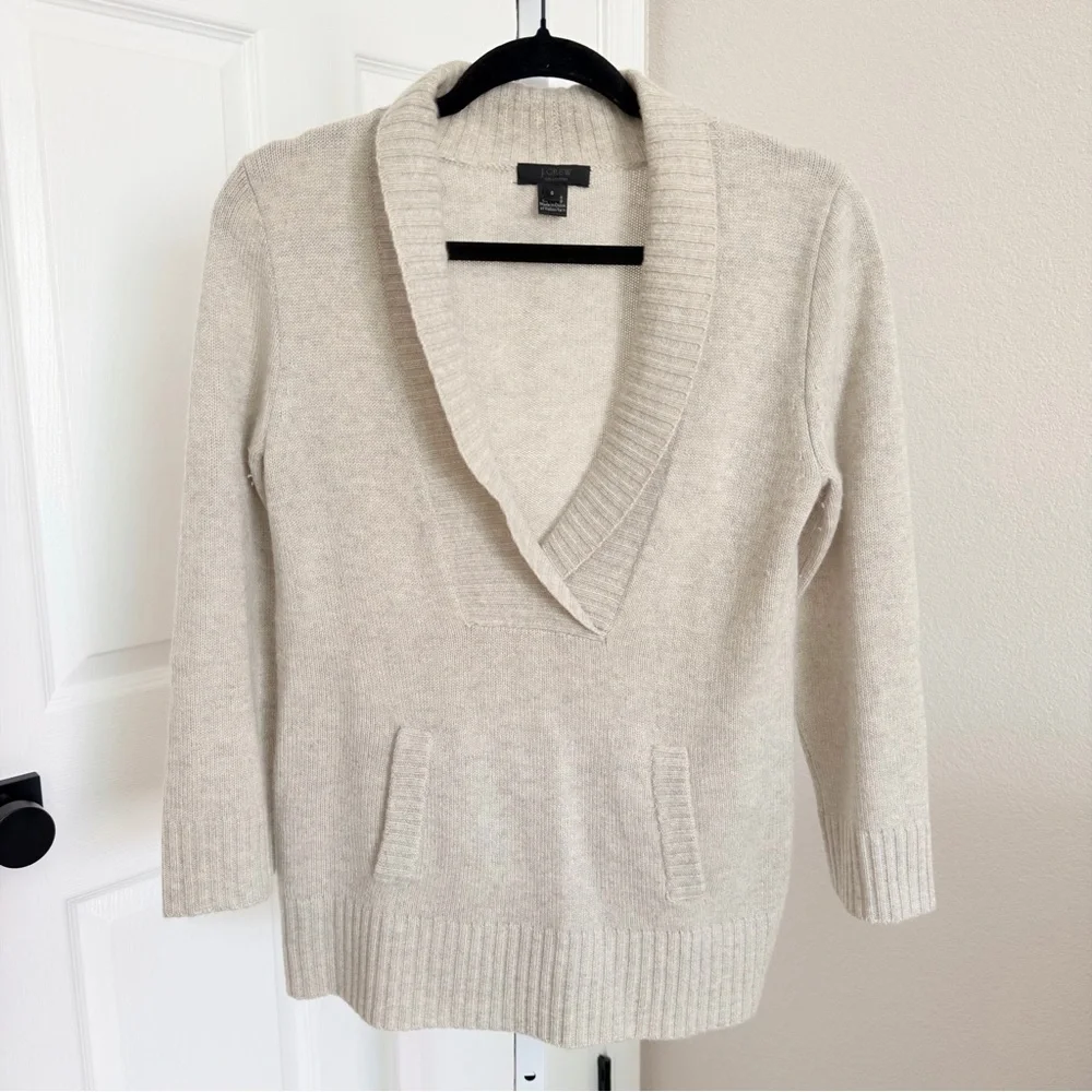 J.Crew Cashmere Shawl Collar Pullover Sweater‎ Size Small